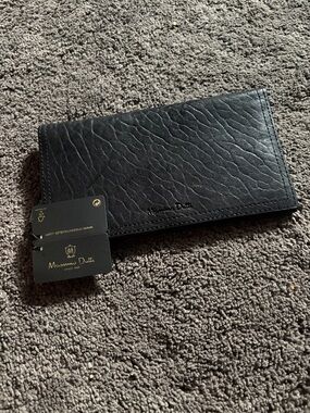 Massimo Dutti Black Leather Card & Key Holder